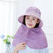 Women Summer Hats With Suncreen Wide Brim Visor Beach Cap  Sun Straw Hat - Purple