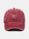 Unisex Washed Cotton Solid Color Gesture Embroidery Pattern Outdoor Sunshade Baseball Cap - #03