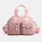 Women Nylon Water Resistant Multi-slot Crossbody Bags - Pink