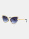 Unisex Metal Cat-eye Small Frame Colorful Lens Anti-UV Sunglasses - #01