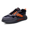 Men Casual Microfiber Leather Sport Running Lace Up Sneakers - Gray