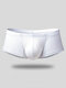 Mens Sexy Ice Silk Mesh Breathable Underwear 3D Pouch Skinny Crotch Suture Shaper Hips Boxer Briefs - White
