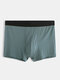 Men Plus Size Plain Boxer Briefs Breathable Viscose Soft Stretch Underwear With Bacteriostatic Pouch - Dark Green