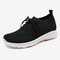 Women Running Mesh Comfy Slip Resistant Sock Sneakers - Black