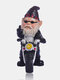 1PC Resin Naughty Gnome Dwarf Garden Decoration Motorcycle Statue White Old Man Garden Accessories Desk Decor - #01