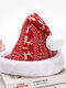 Christmas Outdoor Dance Party Knitted Woolen Plush Christmas Hat Snowflake Fawn Adult Brimless Hat - #04
