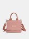 Women Nylon Brief Multi-Carry Large Capacity Solid Color Crossbody Bag Handbag - Pink