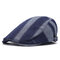 Men's Vintage Vogue Casual Washed Denim Fabric Beret Cap Adjustable Outdoor Sun Hat - Navy Blue