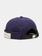 Unisex Cotton Solid Color Letter Cloth Label Fashion Simple Brimless Beanie Landlord Cap Skull Cap - Purple