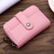 Women Men Genuine Leather Small Wallet Card Holder Hasp Coin Bags  - Pink