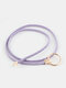 Women 110cm Faux Leather Casual Retro Fashion Woven Knotted Alloy Belts - Light Purple