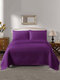 3PCS Embosses Pattern Solid Color Bedding Sets Bedspread Quilt Cover Pillowcase - Purple