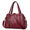 Women Elegant Soft Faux Leather Handbags Shoulder Bags Crossbody Bags  - Wine Red