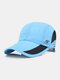 Unisex Mesh Quick-dry Solid Color Travel Sunshade Breathable Baseball Hat - Light Blue