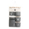 Wall Hanging Linen 3 Pocket Simple Style Storage Bag Bedroom Key Sunglasses Organizer - Grey