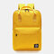 Women Waterproof Large Capacity Solid Backpack School Bag - Yellow