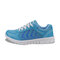 Big Size Casual Color Match Sport Breathable Mesh Lace Up Sneakers - Blue