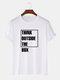 Mens Slogan Print Crew Neck 100% Cotton Casual Short Sleeve T-Shirts - White