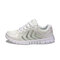 Big Size Casual Color Match Sport Breathable Mesh Lace Up Sneakers - White