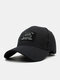 Unisex Embroidery Logo Letter Soft Casual Outdoor Sunshade Couple Hat Baseball Hat - Black