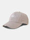 Unisex Cotton Solid Color Letter Gesture Pattern Embroidery All-match Fashion Baseball Cap - Gray