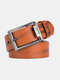 110-125cm Men's PU Solid Color Retro Pin Buckle Casual Adjustable Business Belt - Brown
