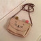 Kindergarten Children PU Leather Handbag Cartoon Cat Crossbody Bag - Champagne
