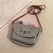 Kindergarten Children PU Leather Handbag Cartoon Cat Crossbody Bag - Silver
