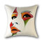 Artistique femme Joker visage lin coton housse de coussin maison canapé siège jeter taie d'oreiller Art décor - #4