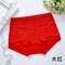 Modal Panties Solid Color Large Size High Waist Triangle Panties - Red