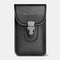 Men EDC Leather 6.5 Inch Phone Bag Waist Belt Bag Wallet - Black