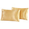 2 pcs/set Soft Silk Satin Pillow Case Bedding Solid Color Pillowcase Smooth Home Cover Chair Seat Decor - Camel