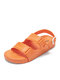 Women Candy Colors Soft Comfy Buckle Sports Beach Sandals - Orange