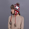 Women Maple Leaf Earmuffs Plush Lei Feng Hat Winter Outdoor Ski Windproof Knitted Cap - Red