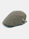 पुरुषों कपास सादा रंग समायोज्य आरामदायक फ्लैट टोपी आगे टोपी टोपी टोपी - हरा