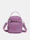 JOSEKO Women's Nylon Simple Fashion Handbag Shoulder Bag Solid Color Lightweight Crossbody Bag - Purple