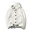 Mens Wool Thicken Warm Sweater Horns Buckle Button Design Casual Cardigans - White