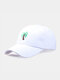 JASSY Unisex Cotton Outdoor Casual Palm Tree Vacation Embroidered Baseball Cap - White