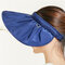 Roll-up Wide Brim Folding Visor Hats Roll-up Head Band Durable Hats Vacation Beach Caps - Navy