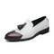Men Stylish Slip On Microfiber Leather Loafers Tassel Dress Shoes - Brown