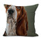 Cute Pet Dog Printed Decoration Cushion Cover Square Cotton Linen Pillowcase - #8