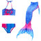 3Pcs Mermaid Tail Swimwear Bikini Bathing Suit Costume Swimsuit For Girls 4Y-13Y - #9