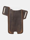 Men Genuine Leather Cow Leather EDC 6.7 Inch Phone Bag Waist Bag Sling Bag - Coffee