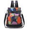 Women Anti theft Colorblock Casual Backpack Multi-function Shoulder Bag - Multi Color