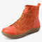 Suede Splicing Lace Up Slip Resistant Ankle Casual Boots For Women - Orange