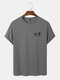 Mens Crown King Print Crew Neck Casual Short Sleeve T-Shirts - Gray