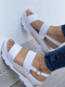 Large Size Women Casual Summer Vacation Platform Sandals - White