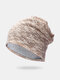 Unisex Mixed Color Knitted Double-layer Warmth Breathable Fashion Brimless Beanie Hat - Yellow