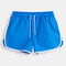 Mens Casual Plain Mini Shorts Thin Loose Quick Dry Mesh Liner Sports Beach Board Shorts - Blue