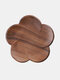 Portavasos de madera maciza con alfombrilla de pétalo de nogal negro - Para tetera
